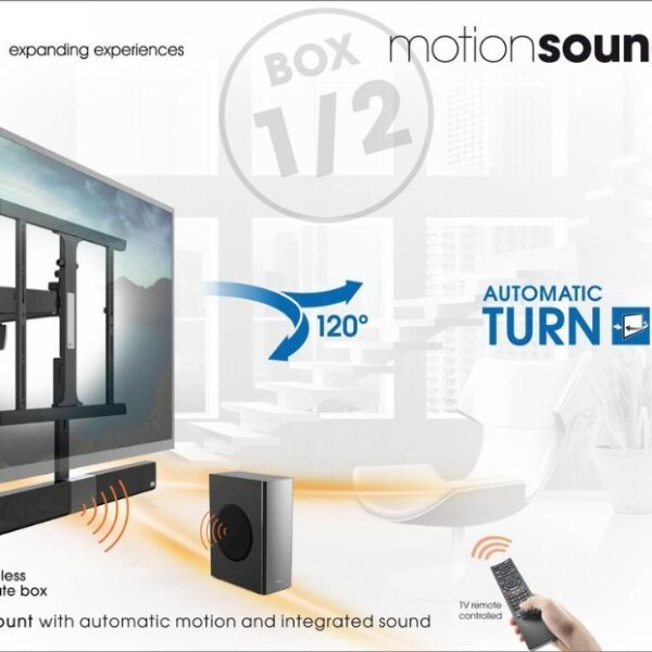 MotionSoundMount NEXT 8375 Full-Motion Motorised TV Wall Mount with Integrated Sound